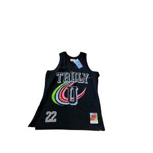 Mitchell & Ness Truly U Men's Mesh Basketball Jersey Seltzer Size Medium Black